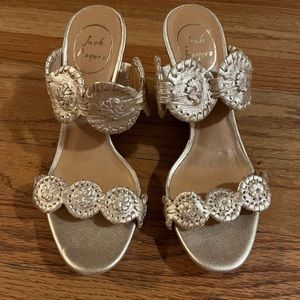 Jack Rogers Gold Wedges